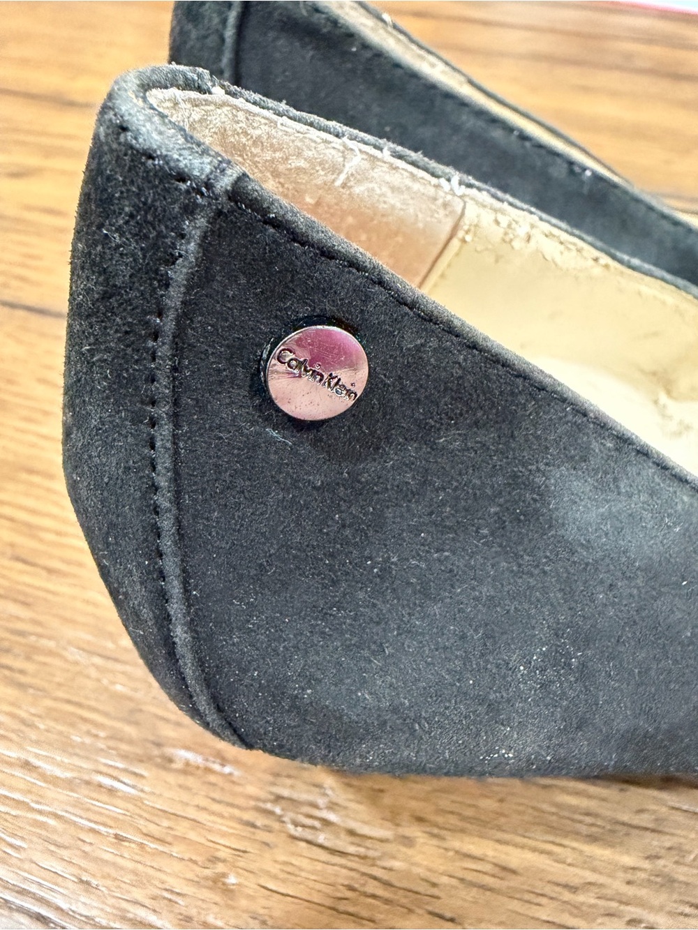 Calvin Klein Black Suede Pointed-Toe Pumps - Picture 4 of 14